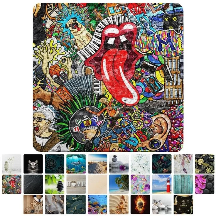 Sanilo Duschmatte mit Motiv, viele schöne Badematten zur Auswahl, rutschfeste & sichere Badematte, hochwertig, Kunststoff PVC, quadratisch, 230 extra starke Saugnäpfe, 53x53 cm, waschbar – Bild 4