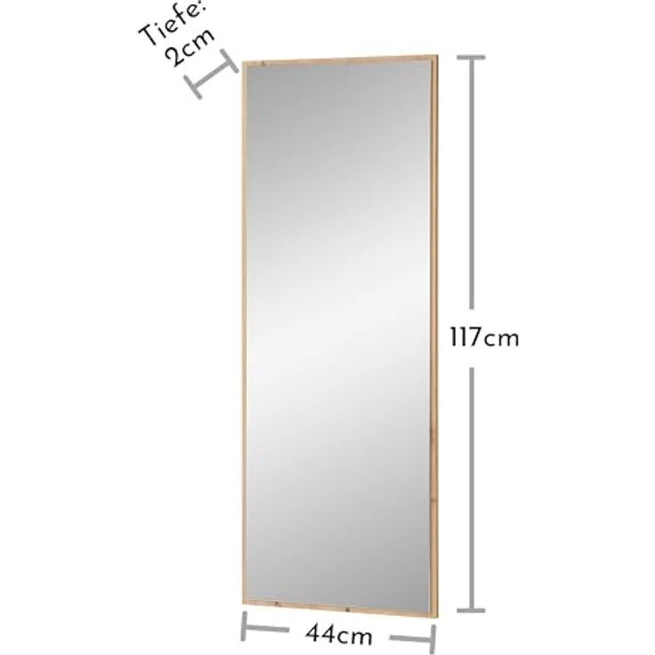 XXXL Wandspiegel Bari, rechteckig in Eiche Artisan, 44x117 cm, senkrecht montierbar, inkl. Befestigungsmaterial – Bild 3