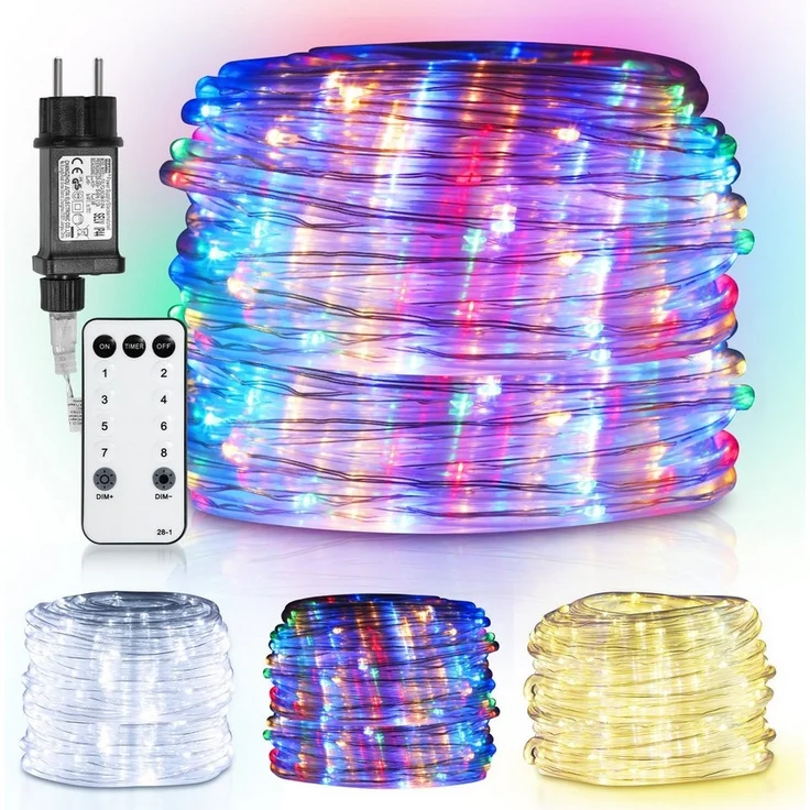 Clanmacy LED-Lichterschlauch LED Lichterschlauch Außen/Innen Lichterkette,mit Timer 8 Leuchtmode – Bild 5