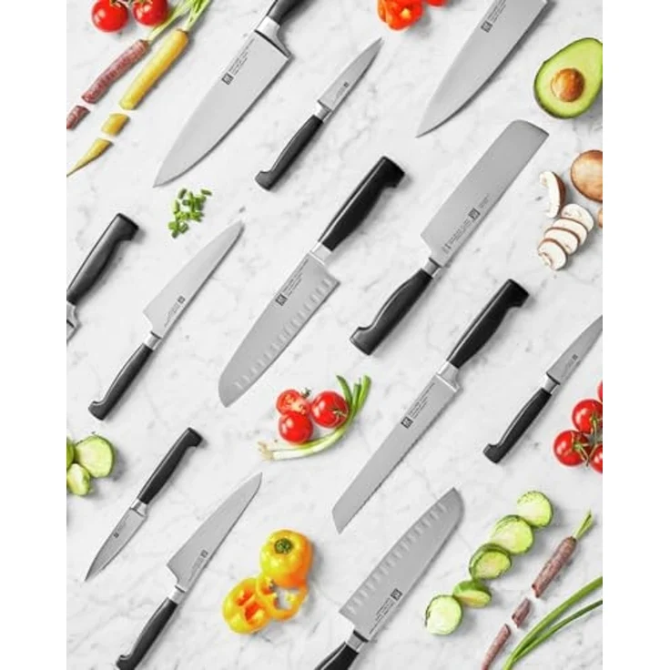 ZWILLING **** VIER STERNE Santoku mit Kullen 18 cm, Kullenschliff – Bild 5