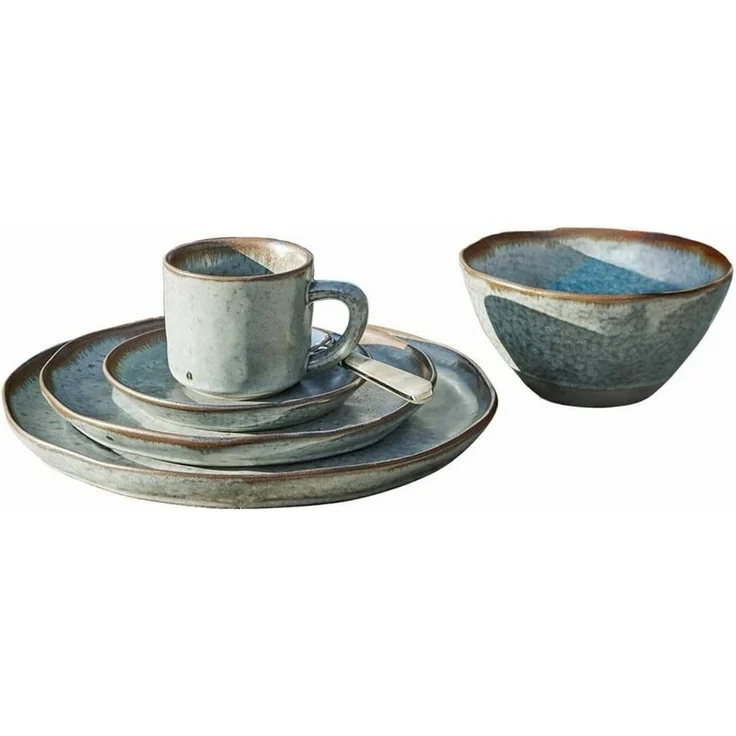Mirabeau Geschirr-Set Geschirr 30er Set Biarré türkis/braun, Steinzeug – Bild 1