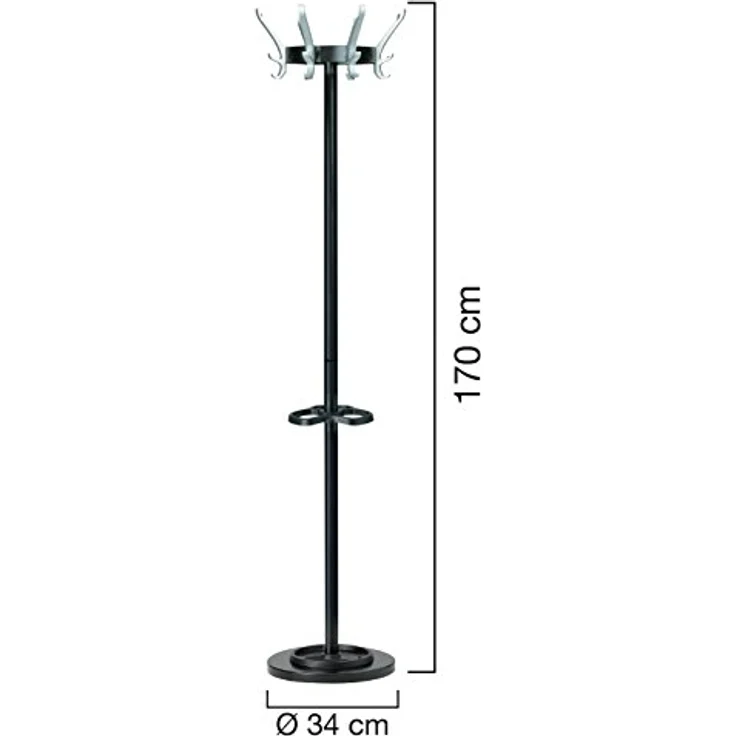 Unilux Garderobenständer CYPRES Höhe 170cm schwarz – Bild 2