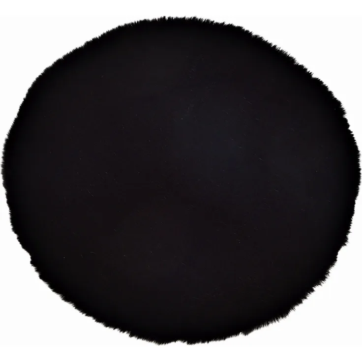 Kunstfell FLAUSCH Sitzkissen D 34 cm schwarz