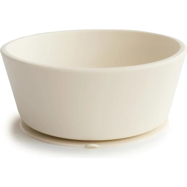Mushie Silikon Schüssel mit Saugring ivory – Bild 1