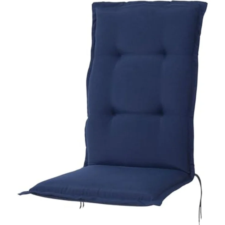 KETTtex Hochlehnerauflage Hochlehner Florence 2148 dunkelblau 120x50x8 cm KETTtex, (1 St), Halteband verstellbar mit Bindebändern – Bild 1