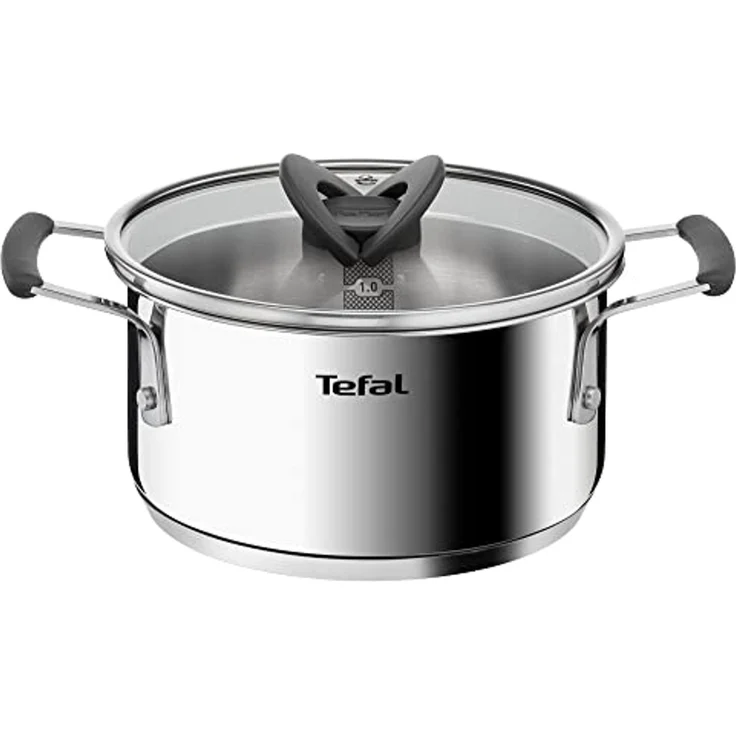 Tefal Topf-Set G7376S Opti'Space, Edelstahl (Set, 6-tlg, Stielkasserolle 16 cm, Kochtopf 20/24 cm, je mit Deckel), Thermo-Fusion-Boden, für alle Herdarten inkl. Induktion – Bild 3