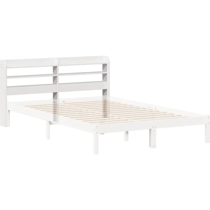 vidaXL Kopfteil mit Ablagen Weiß 120 cm Massivholz Kiefer 850957 – Bild 6