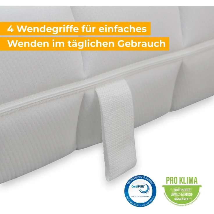BeCo Onyx Matratze Höhe 21 cm | ergonomischer Schlaf wie im Luxus-Hotel | wahlweise als Federkern oder Kaltschaum | Oeko-TEX® & CertiPUR Zertifiziert Größe 140 x 200 cm Härtegrad Kaltschaum FEST – Bild 5