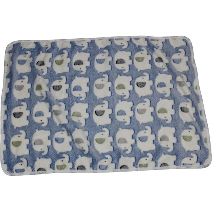 Pettimania Fleece Decke mit Elefanten-Motiv blau, Maße: 105 x 75 cm