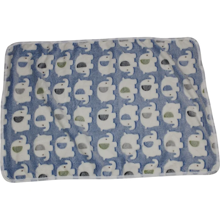 Pettimania Fleece Decke mit Elefanten-Motiv blau, Maße: 105 x 75 cm – Bild 1