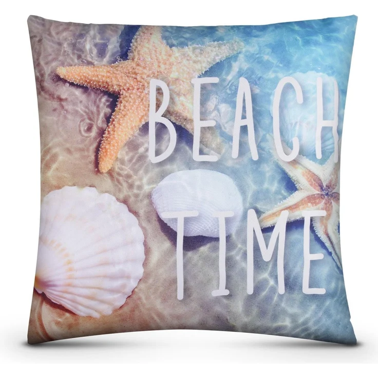 Outdoor Kissen mit Paspel ( 45 x 45 cm ) Dekokissen Garten - Reißverschluss - Schmutz- und Wasserabweisend - abnehmbarer Kissenbezug Beach Time 2er-Pack – Bild 10