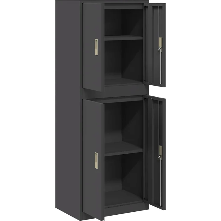 vidaXL Aufbewahrungsschrank 2 stk. Schwarz 60 x 40 x 160 cm Stahl 3438747 – Bild 5
