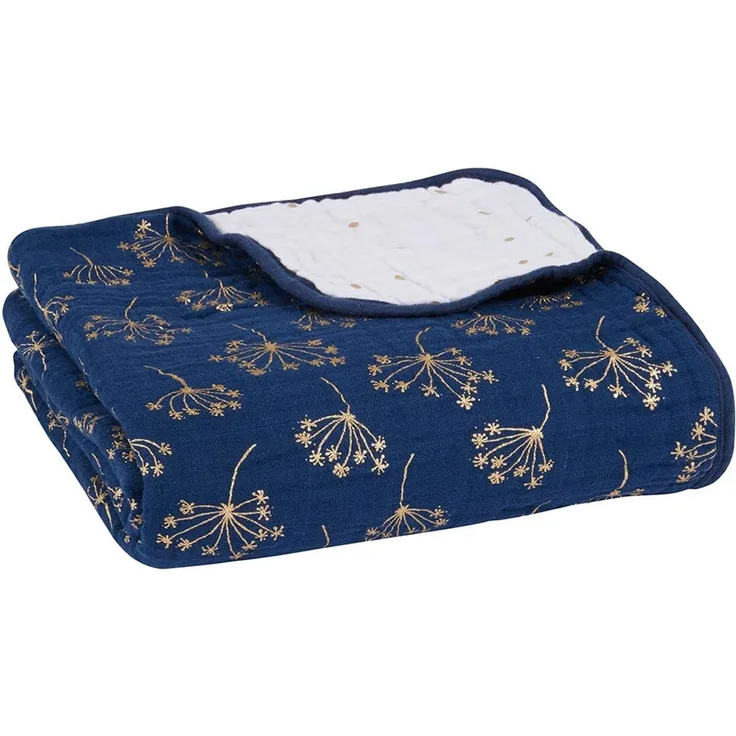 aden + anais Kinderdecke 'Dream Blanket metallic gold' deco dandelion 120x120 cm