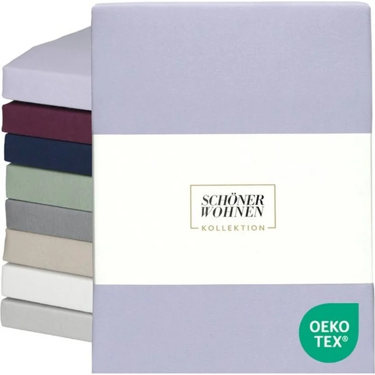 SCHÖNER WOHNEN-Kollektion Spannbettlaken BASIC Spannbettlaken, Mischgewebe, Gummizug: rundum, (1 Stück), 100x200 cm in Flieder – Bild 4