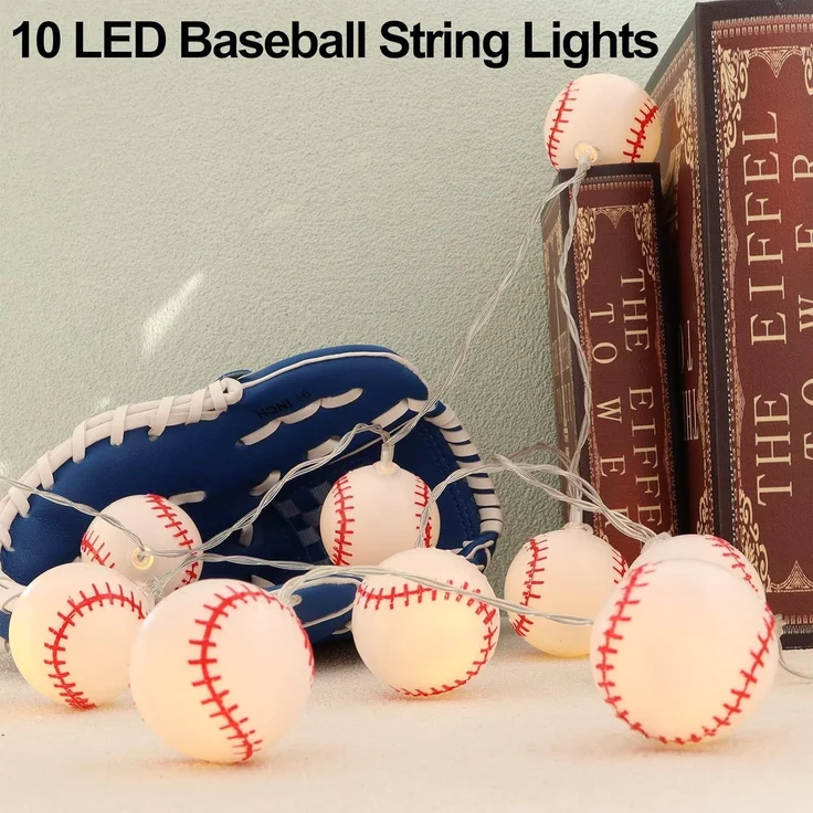 ABC LED-Lichterkette im Baseball-Design, batteriebetrieben, 2 m, 10 LED – Bild 4