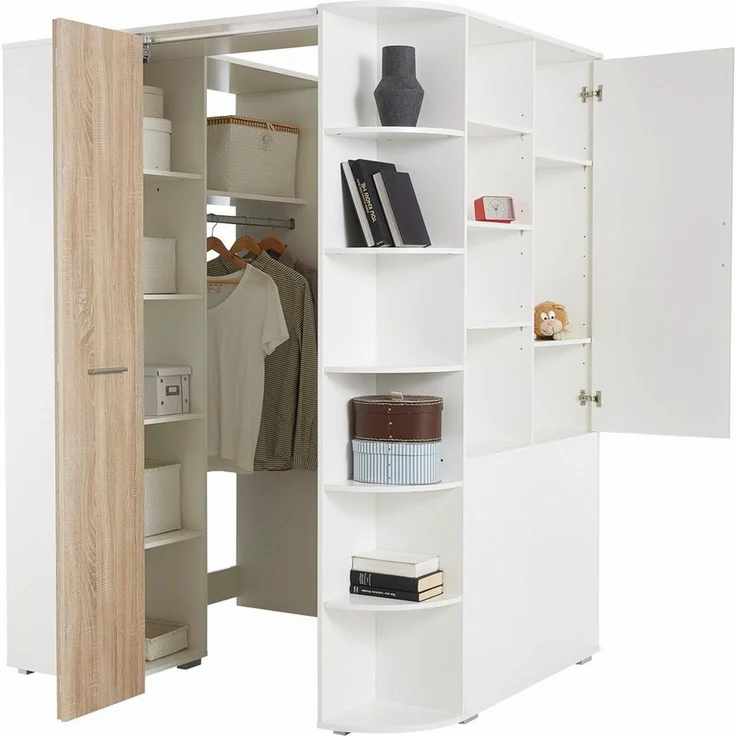 Eckschrank Kleiderschrank begehbar Farbe: weiß – Bild 3
