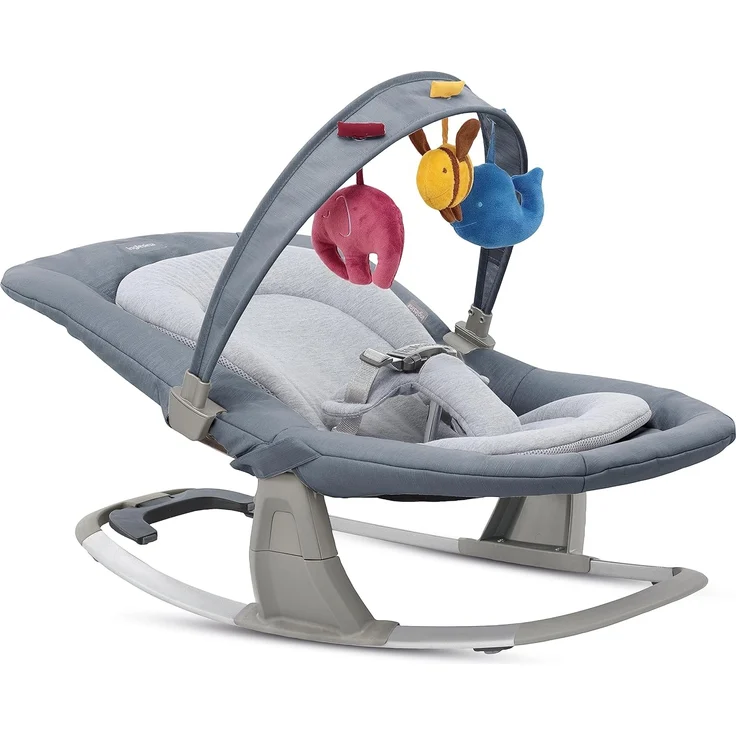 Inglesina Lounge Musikalische Babyliege, Sugar, Von Geburt bis 9 Kg, Entspannende Schaukelbewegung, Verstellbar, Sicherheitsgurt, 22 x 47 x 85 cm; 2 kg