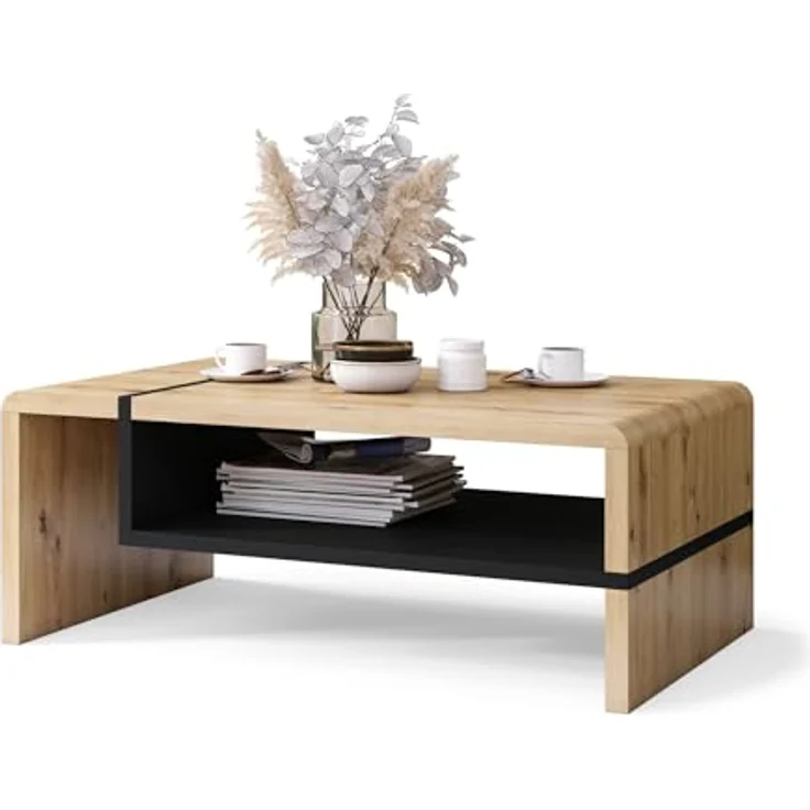 designimpex Couchtisch Design Wohnzimmertisch Folk 01 Tisch mit Ablagefläche – Bild 4