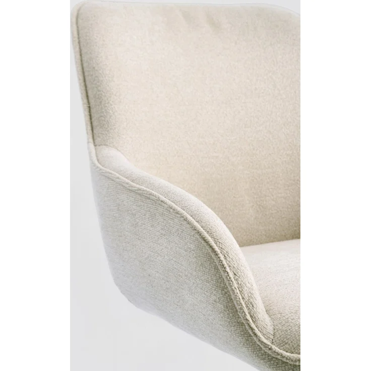 Esszimmerstuhl Matilda mit Armlehne, Stoffbezug modern drehbar, beige Moon, gepolstert, Metallgestell – Bild 7