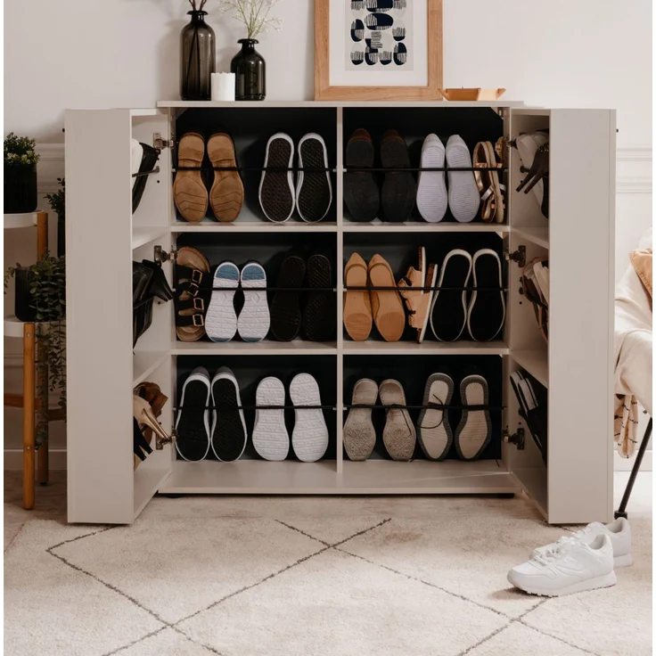 Schuhschrank Logu in Samt 100 x 110 cm – Bild 4