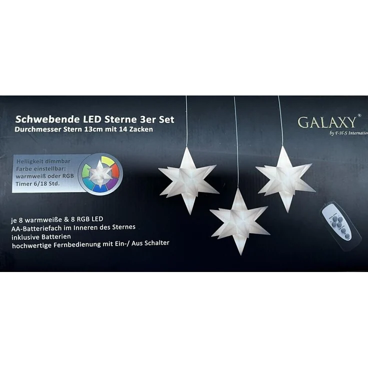LED-Galaxy-Sterne 3er we je 8 ww, RGB LED, 6/18 T – Bild 5