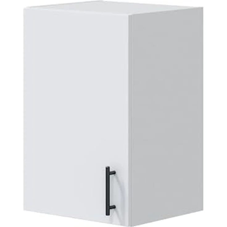 Dmora - Hängeschrank 1 Tür Este, Wandregal, Multifunktionshilfe-Schrank, 40x34 h59 cm, Weiß – Bild 2