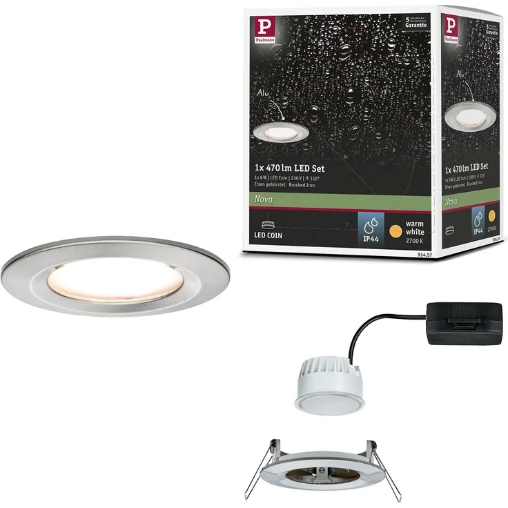 Paulmann No. 93457 Einbauleuchte LED Coin Nova rund 6W Eisen starr