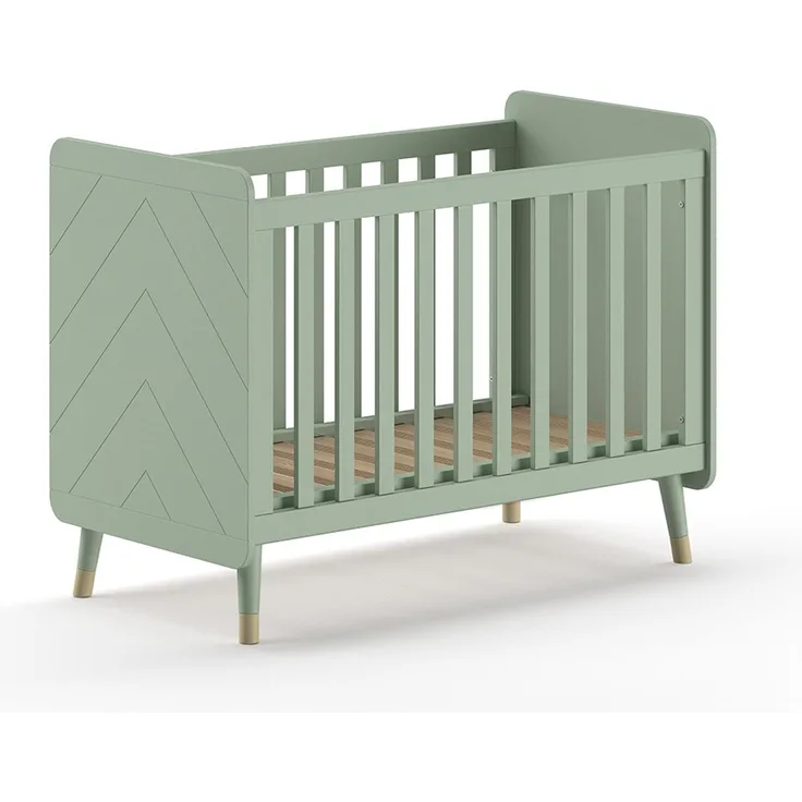 BILLY Babybett LF 60 x 120 cm, m. verst. Lattenrost, Ausf. MDF grün lackiert