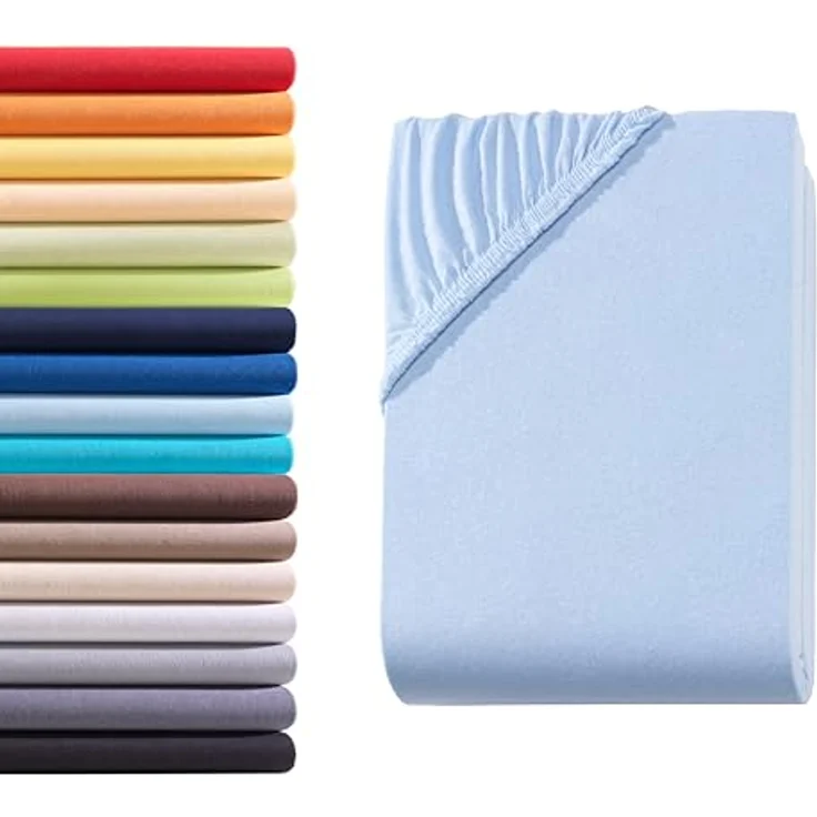Hometex Premium Textiles Spannbettlaken Jersey Spannbettlaken 100% Baumwolle, Jersey, Gummizug: Rundumgummizug, Premium-Jersey Matratzenhöhe bis 23 cm – Bild 2