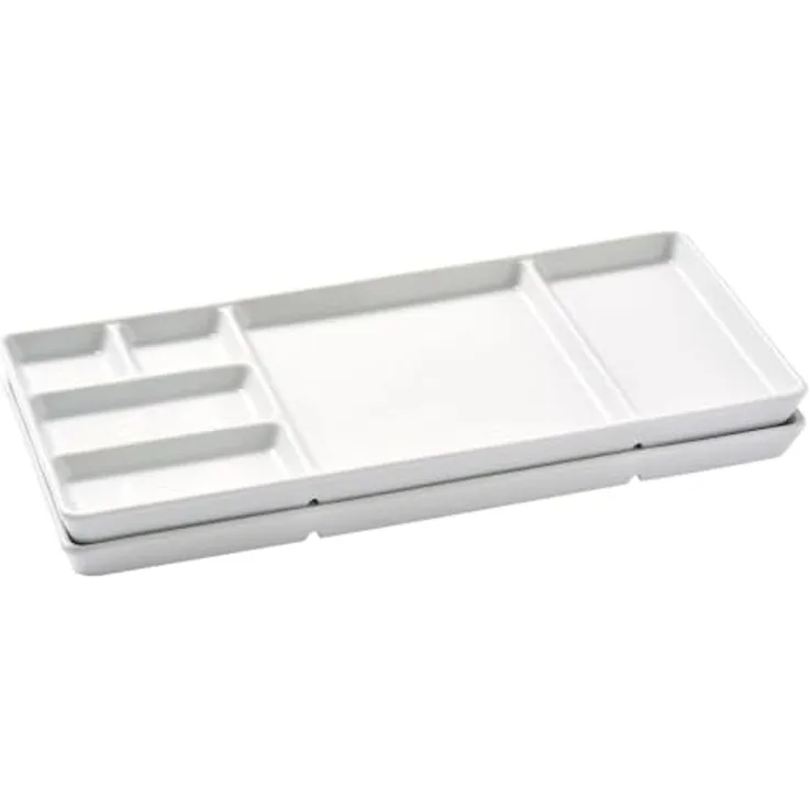 Betty Bossi Servierplatte Gourmet-Teller mit Fächern für Fondue, Raclette, Sushi, BBQ, weiß, Porzellan, (Set, 2-tlg, 2 x Gourmet-Teller), Hochwertige Porzellanteller, perfekt für Weihnachten und Silvester