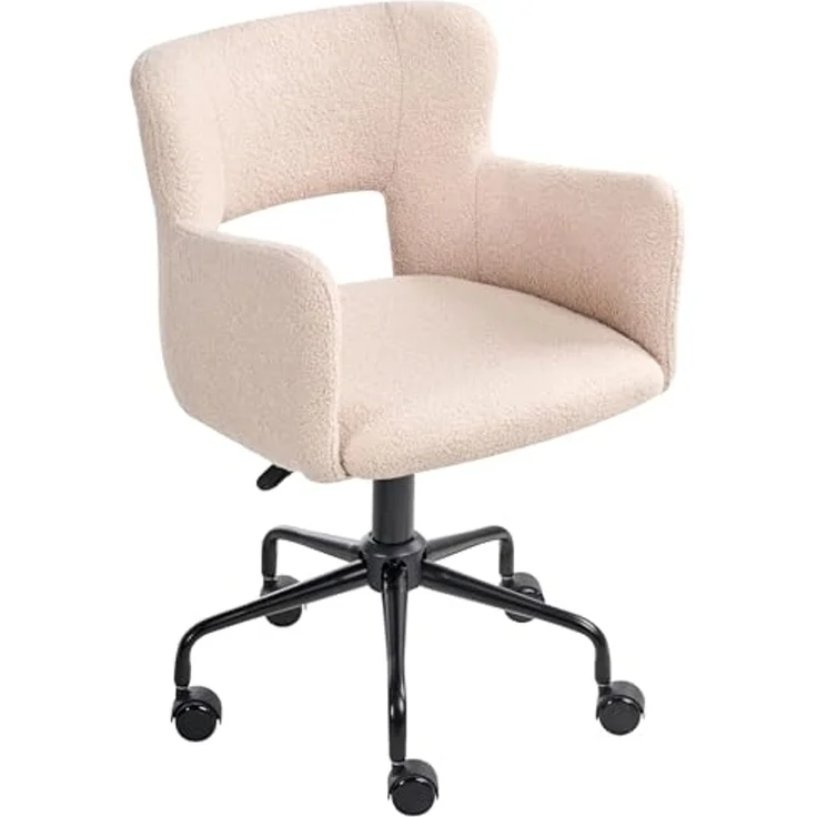 Schreibtischstuhl SANILAC II Bouclé Beige – Bild 5