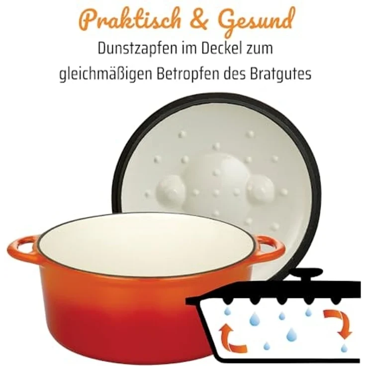 GSW Kochtopf Orange Shadow, Gusseisen (1-tlg), Induktion – Bild 5