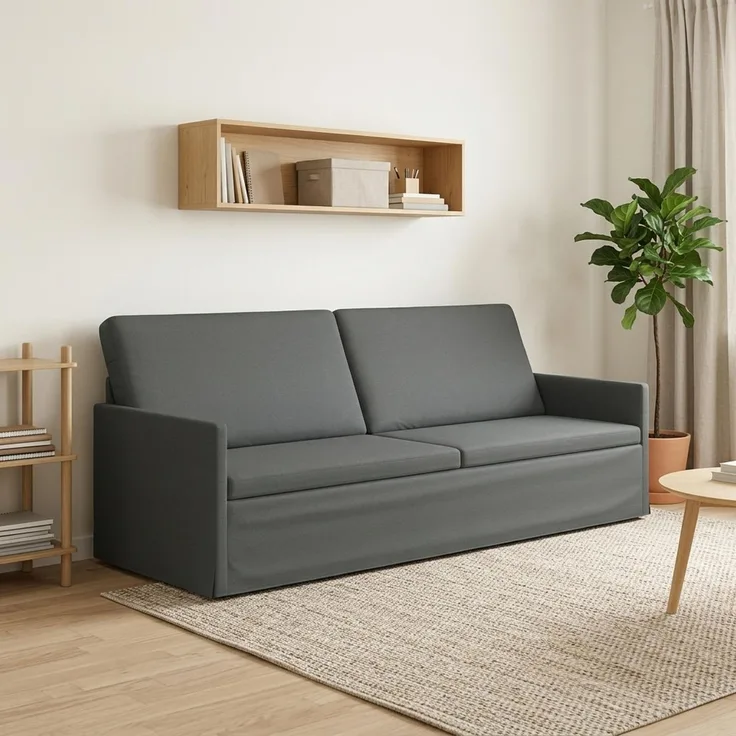 vidaXL 3-Sitzer Sofa Dunkelgrau 220 x 81 x 82 cm Stoff 42041140