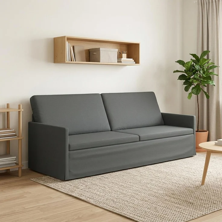 vidaXL 3-Sitzer Sofa Dunkelgrau 220 x 81 x 82 cm Stoff 42041140 – Bild 1
