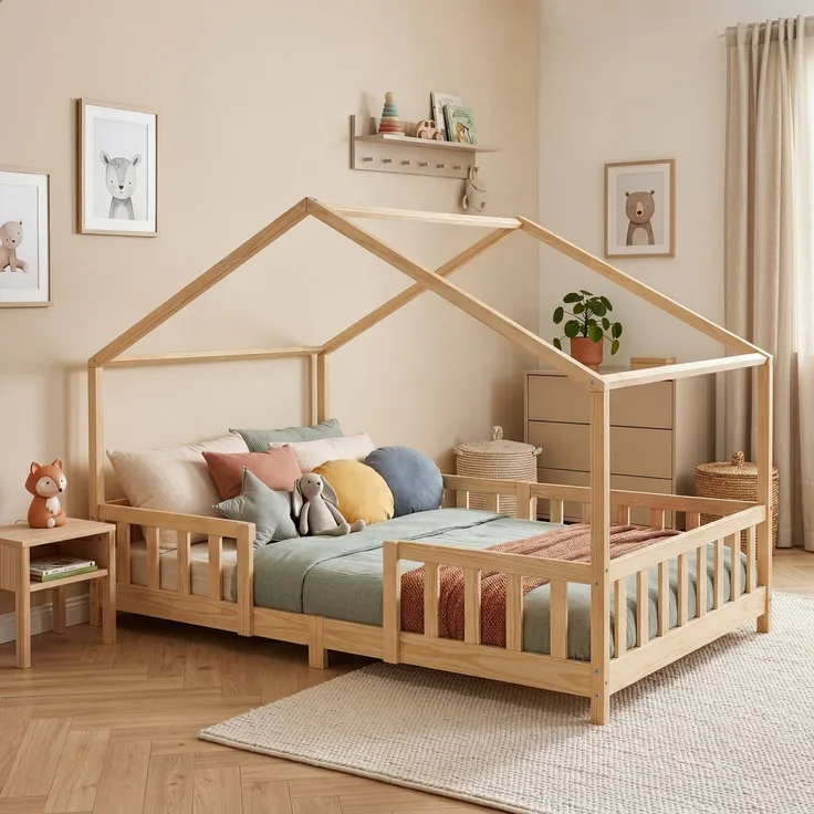 Kinderbett Treviolo 120x200 cm Holzfarben [en. casa]