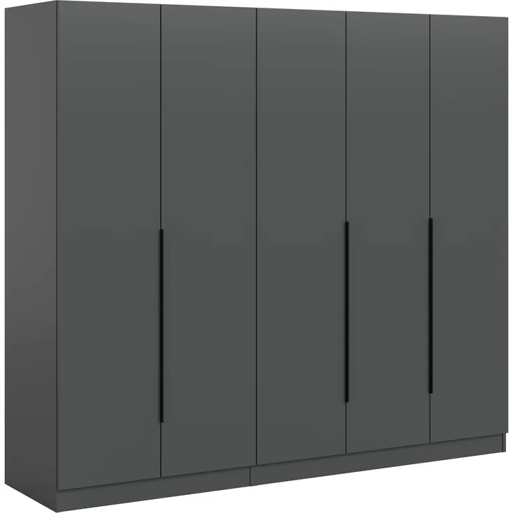 Kleiderschrankkombination (B/H/T: 200x180x52 cm) in anthrazit