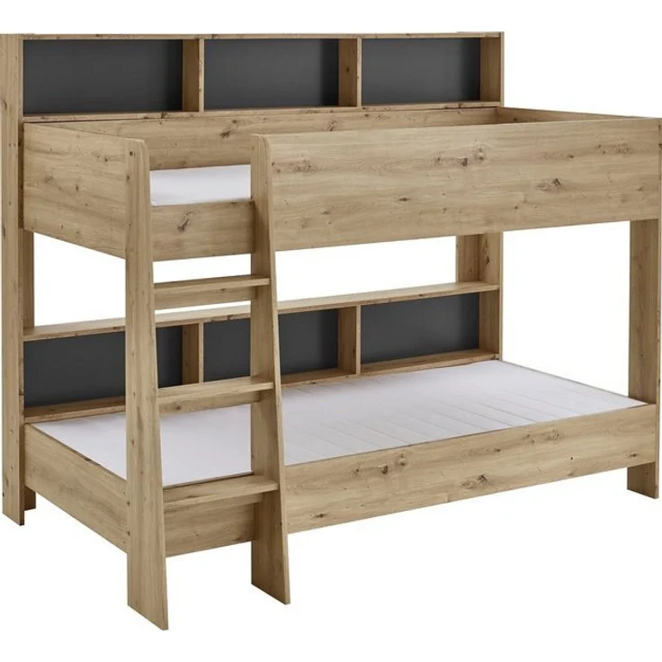 Relita Etagenbett Sway, 2 Liegeflächen, mit Leiter, rückseitige Regale – Bild 4