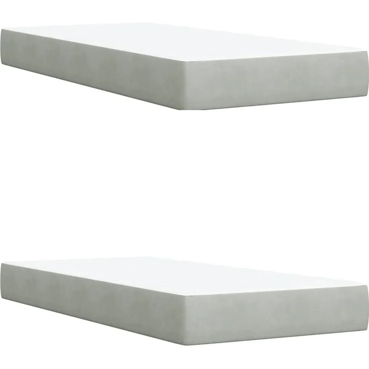 vidaXL Boxspringbett mit Matratze Hellgrau 200x200 cm Samt 3290142 – Bild 11