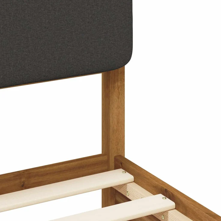 vidaXL Bettgestell mit gepolstertem Kopfteil Natürlich und Dunkelgrau 903977 – Bild 8