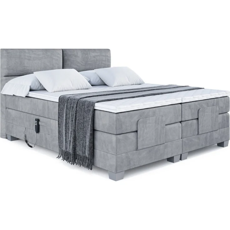 ALTDECOR Boxspringbett MAYA EL (mit Matratze Lattenrost Topper Polsterbett mit Bettkasten Doppelbett), Elektrisch verstellbar 2 x H4/Multipocket Matratz Topper Kopfteil – Bild 2