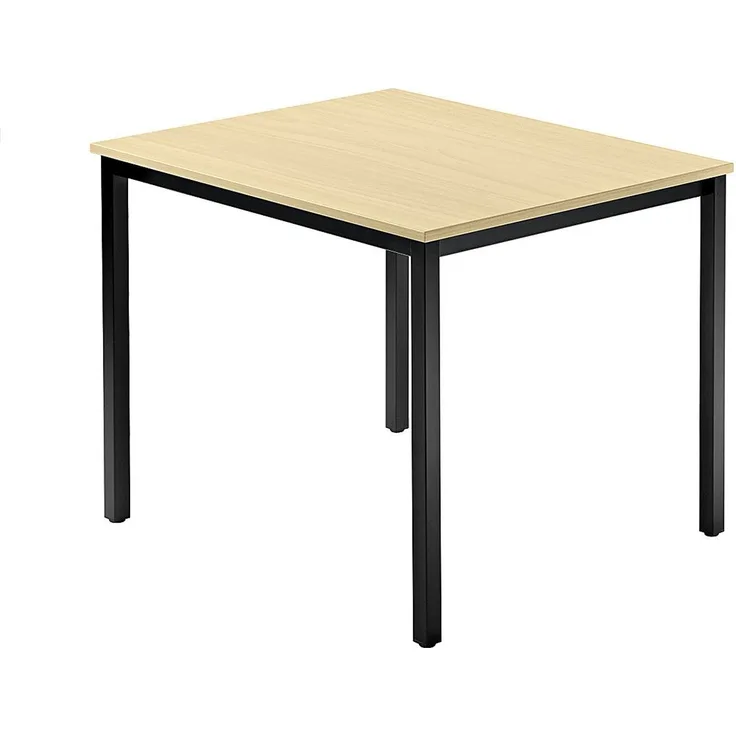 Besprechungstisch DQ08 80x80cm Ahorn 4-Fuß Gestellfarbe: Schwarz