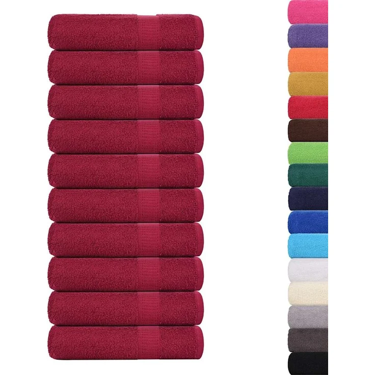 vidaXL Handtücher FROGN 10 Stk. Bordeaux 50x100 cm 360 g/m² 136736 – Bild 2