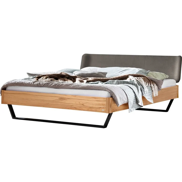 Hasena Massivholzbett Montieri Wildbuche mit Metallkufen 140x200 cm, Fußhöhe 20 cm – Lounge – Bild 1