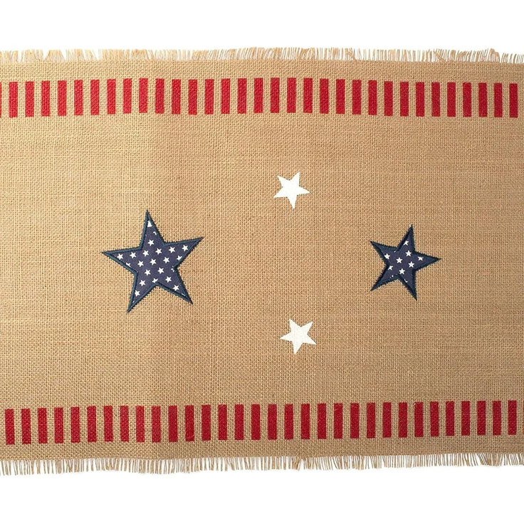 DII Tischläufer, 4th of Juli, 14 x 108 cm, patriotische Jute – Bild 2