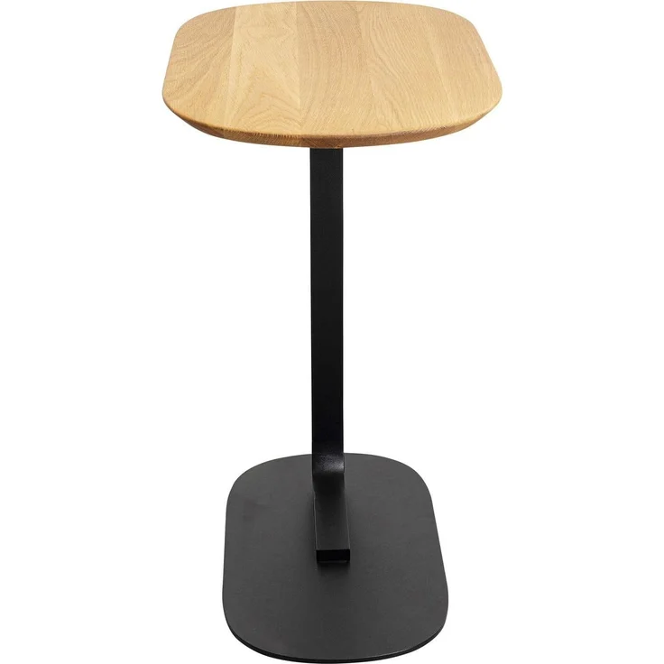 Kare Design Beistelltisch Tassilo, Schwarz, C-Form für Laptop, Mobiler Kaffeetisch, Couchtisch, Wohnzimmertisch, Rechteckig, Skandi Style, Massivholz Tischplatte, Stahl Fuß, 56 x 58,5 x 34 cm (H/B/T) – Bild 3