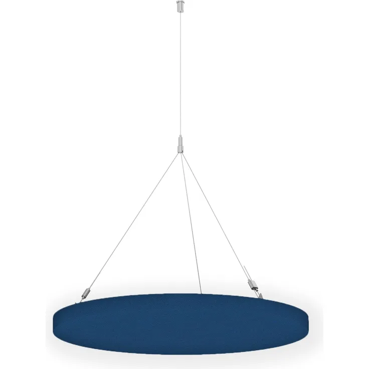 Rheinland Möbel FocusWall DAR03 – Runder Akustik-Deckenabsorber Ø 30 cm in Stofffarbe Scuba inkl. Chrom-Stahlseilen - Made in Germany - Klasse A, Stoffbezug, schwer entflammbar