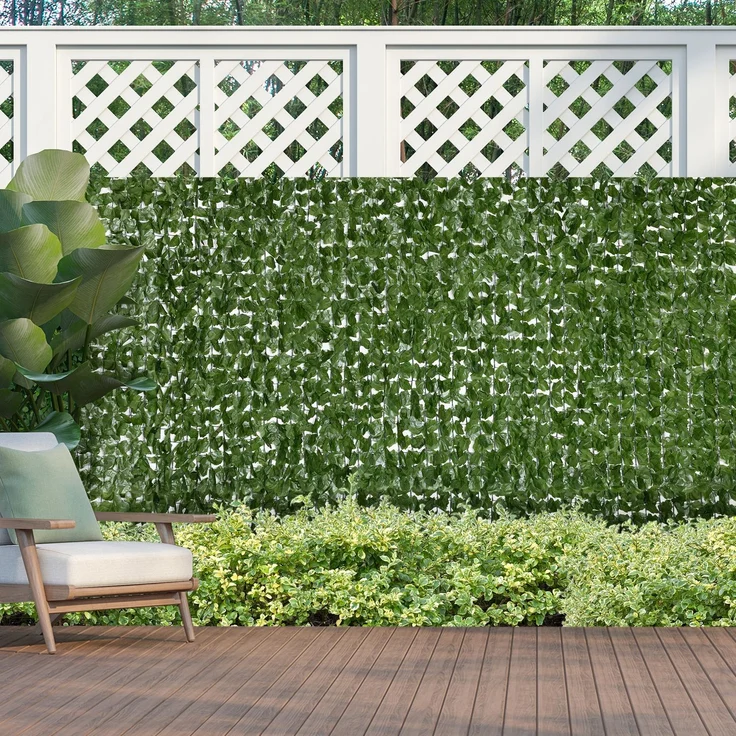 MELAYR, Künstliche Hecke, Sichtschutz, dekorative Rolle, 3 m lang x 1,5 m hoch, realistisches Laub, UV-beständig, Grün – Bild 3