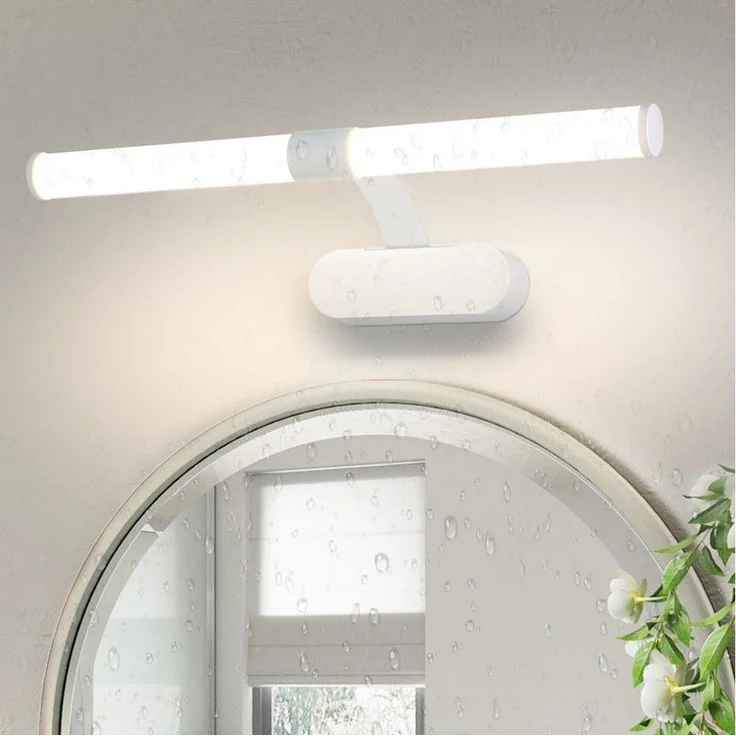 Nettlife LED Spiegelleuchte Schwarz 6W/8W 4000K 40/60CM Spiegellampe, LED fest integriert, Neutralweiß, für Küche schrank Keller – Bild 3