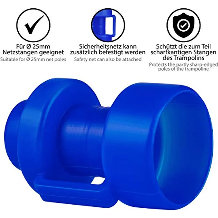 ONVAYA® Trampolin Endkappen | Set mit 8 Pfostenkappen für die Netzstangen des Trampolins | blau – Bild 4