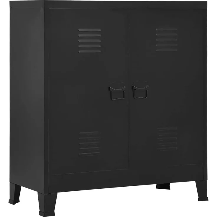 vidaXL Aktenschrank Industriell Büroschrank Werkzeugschrank Metallschrank Stahlschrank Lagerschrank Materialschrank Schrank Schwarz 90 x 40 x 100 cm Stahl